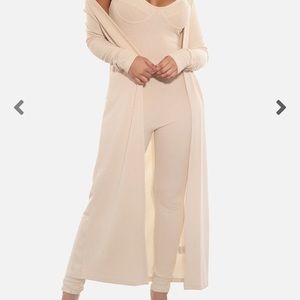 Nude Cardigan and Bodysuit Set